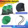 6 Pcs Cheer Drawstring Backpack Cheerleading Drawstring Bag Cheer Accessories Gifts for Cheerleaders (Green) view 2