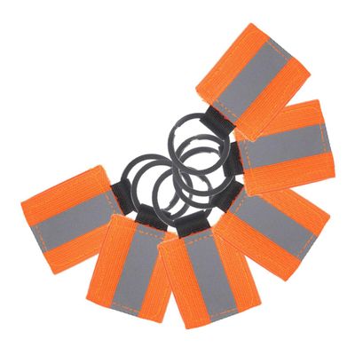 Outanaya 6pcs Keychain Labels Tags Reflective Keychain for Backpack High Visibility Night Reflective Pendants Small Light Quick Installation Night Out Sports Party Decorations