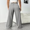 PINSPARK Women's Wide Leg Baggy Pants Loose High-Waisted Sweat Pants Fashion Lounging Athletic Sweatpants with Side Pockets Large, Heather Light Grey view 4