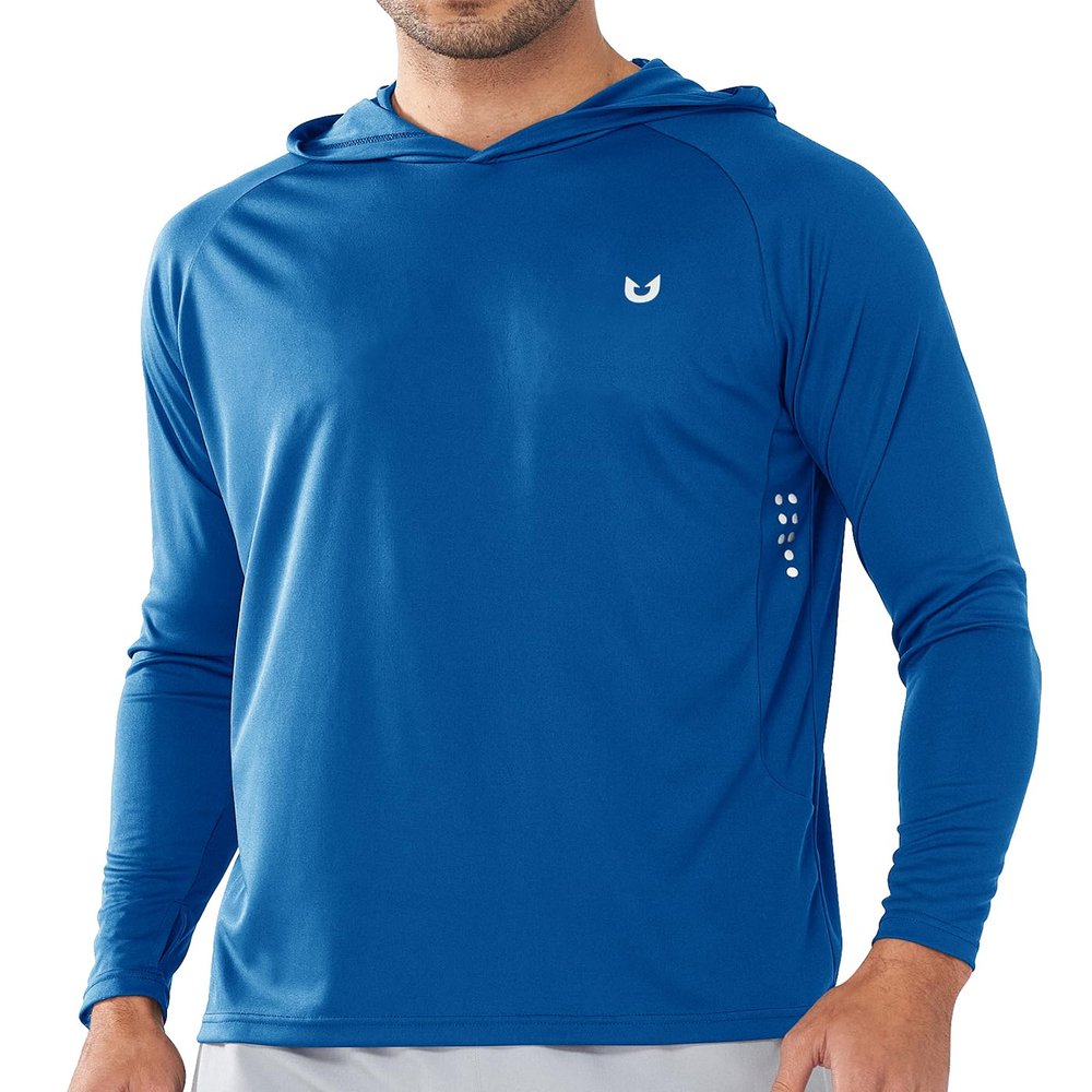 NORTHYARD Men's UPF 50+ Hoodie Shirts Long Sleeve Sun Protection Fishing Swim Beach UV SPF Rash Guard Quick Dry Lightweight RoyalBlue 2XL
