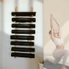 SUYUDD 9-Tiers Yoga Mat Holder Wall Mount, Wooden Storage Rack for Yoga Mat/Wheels, Foam Roller | Wall Rack Organizer for Home Gym view 1
