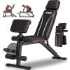 TYRSEN Foldable Weight Bench, Adjustable Workout Bench with Leg Extension, Preacher Pad, Extended Headrest, Space-saving Banco de Pesas for Home Gym, 800lbs Full Body Workouts Strength Training view 1