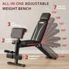 TYRSEN Foldable Weight Bench, Adjustable Workout Bench with Leg Extension, Preacher Pad, Extended Headrest, Space-saving Banco de Pesas for Home Gym, 800lbs Full Body Workouts Strength Training view 3