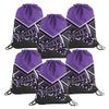 6 Pcs Cheer Drawstring Backpack Cheerleading Drawstring Bag Cheer Accessories Gifts for Cheerleaders (Purple) view 1
