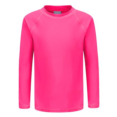Big Boys Rash Guard Swim Shirt for Kids Boys Long Sleeve Bathing Suits Summer Swimwear Rose Red Solid Size 16/14-16 Years