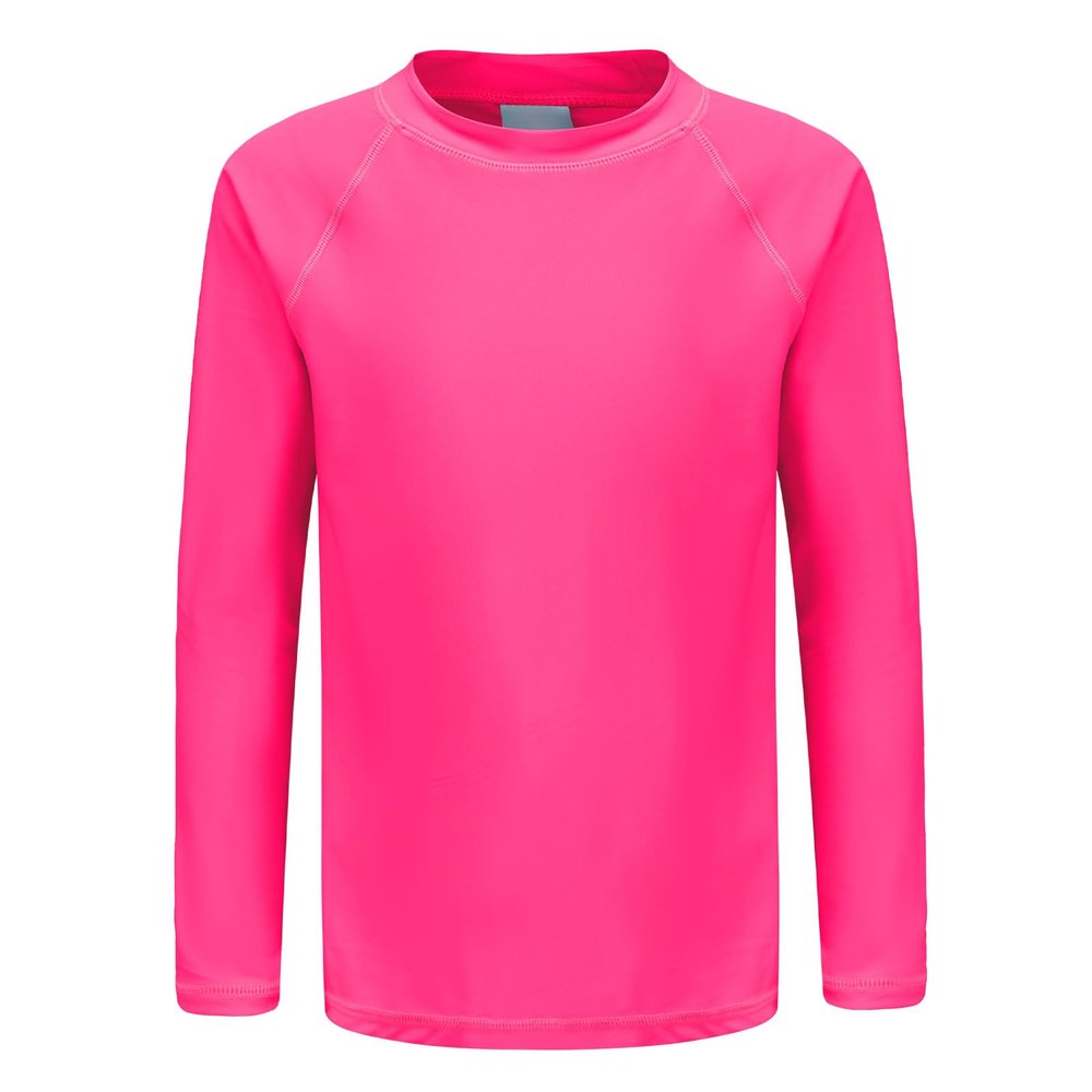 Big Boys Rash Guard Swim Shirt for Kids Boys Long Sleeve Bathing Suits Summer Swimwear Rose Red Solid Size 16/14-16 Years