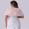 Allegra K Faux Fur Shawl Shrug for Women's Bridal Stoles Evening Party Winter Wedding Wrap Large Dusty Pink view 3
