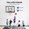 Wall Mount Basketball Backboard 44 x 30 Inch, Adjustable-Height Basketball Backboard and Rim Wall Mount, Shatter Proof Outdoor Wall Mount Basketball Hoop for Gyms Garages Schools view 4