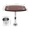 DYRABREST Boat Table Leg Set, RV Boat Marine Caravan Table, 22-28'' Adjustable Height Pontoon Boat Pedestal Table, Extra-Large Removable Table - with 4 Recessed Cup Holders for Caravan RV Marine Boat view 4