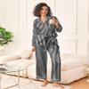 Ekouaer Womens Silk Satin Pajama Sets 2 Piece Sleepwear Pjs Set Long Sleeve Button Down Top and Pants Stripe Loungewear,M view 4