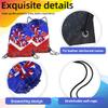 Cheer Drawstring Backpack Cheerleading Drawstring Gym Bag Cheerleader Gifts for Cheerleader (Blue&Red,1 Pcs) view 2