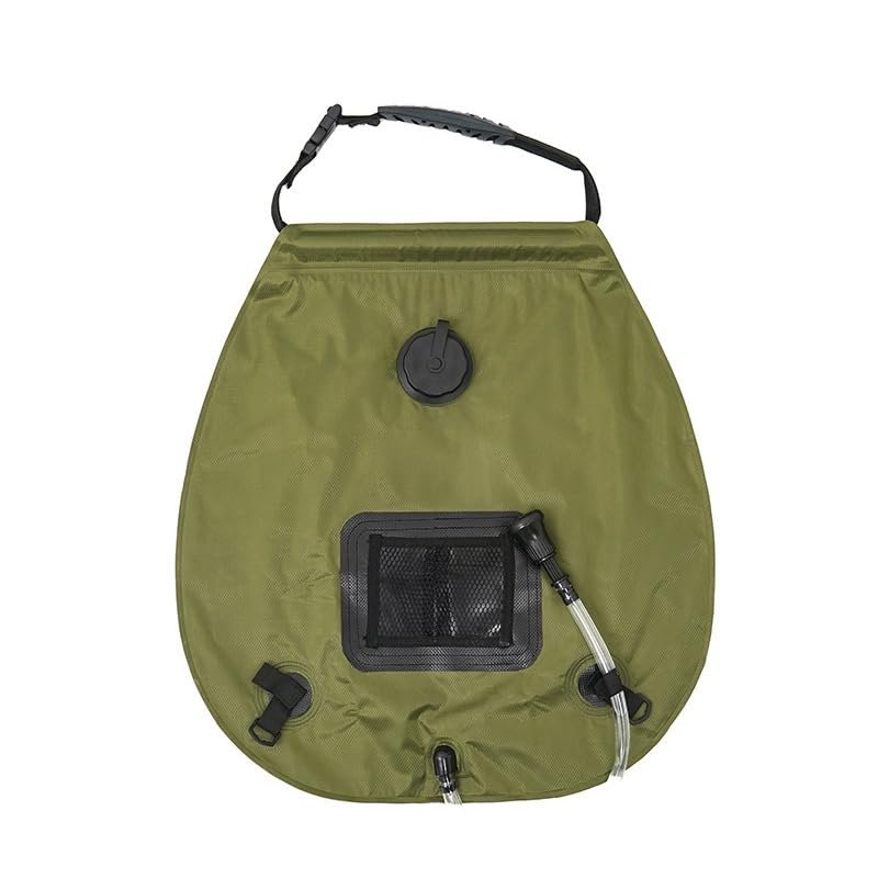 Chuanghe&LP Outdoor Water Storage Bag with Shower Nozzle, Extra Large Capacity, Adjustable Water Flow, Outdoor Survival Essential for Camping, Hiking, green