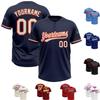 Navy Orange White Mens Softball Uniforms Baseball Bulk Jerseys Two Button Pullover Softball Jerseys for Adult Slowpitch Custom Team Jersey view 1