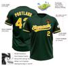 DarkGreen White Yellow Mens Softball Uniforms Baseball Bulk Jerseys Two Button Pullover Softball Jerseys for Adult Slowpitch Custom Team Jersey view 2