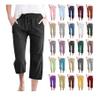 2024 Womens Capris with Pockets Loose Fit Casual Capri Pants Dressy Lightweight Ladies Baggy Cargo Pants for Hiking Plus Size Capris for Women Palazzo Pants view 2
