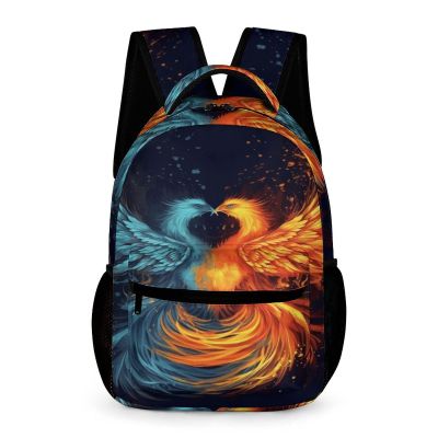 YHEGBFD Backpack,Fire And Water Phoenix Print Backpack,Stylish Backpacks,Lightweight Backpack for Men Women Beach Hiking Camping