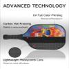 KUAVETO Carbon Fiber Pickleball Paddles Set, All The DIY Fun You can Have with Sugar Skull-BN597 Pattern Custom Made Honeycomb Polymer Core- Includes 2 Paddles, 4 Balls, and a Carry Bag view 4