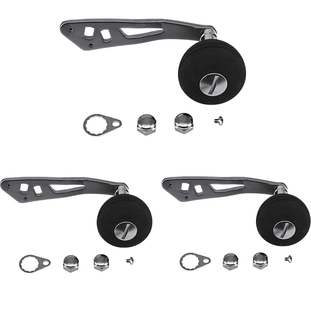 ABCISI Single Fishing Reel Handle Knob: 3 Pack Fishing Reel Handle Replacement, Power Handle EVA Knob Fishing Reel Replacement Parts for Baitcasting Drum Raft Reel Repair (Silver, Set 1)