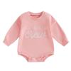 baorji Newborn Baby Boy Girl Bubble Romper Cousin Crew Embroidery Long Sleeve Bodysuit Infant One Piece Fall Outfit view 1