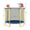 66" Trampoline for Kids with Basketball Hoop, Christmas Toys Birthday Gifts for Girls Boys, Mini Outdoor Trampoline with Safety Enclosure Net, (Yellow) view 2