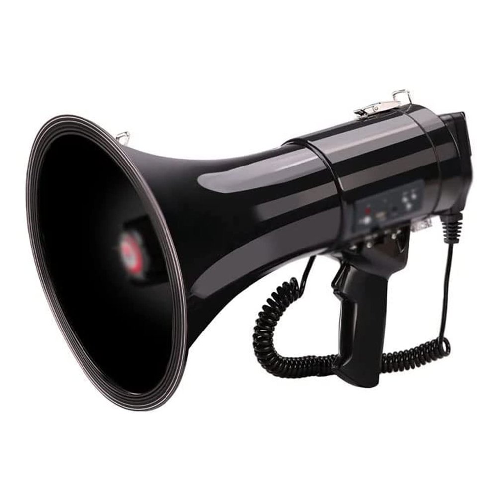 UUNVTOSU Megaphone Portable USB Megaphone Speaker Siren 50W High Treble Horn Megaphone Adjustable Volume Loudspeaker Multifunction Bullhorn Amplifiers