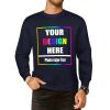 GSORIOP Custom Sweatshirt with Photo Logo Text Personalized Crewneck Sweater for Men Women, 2XL-NavyBlue view 4