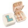 SANDJEST Personalized Jewelry Box, White Travel Jewelry Box with Initial L, Small Monogrammed Jewelry Case Organizer for Girls Women Teen Kids, Mini Travel Essentials Gifts for Birthday Christmas view 1