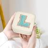 SANDJEST Personalized Jewelry Box, White Travel Jewelry Box with Initial L, Small Monogrammed Jewelry Case Organizer for Girls Women Teen Kids, Mini Travel Essentials Gifts for Birthday Christmas view 4