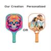 KUAVETO Carbon Fiber Pickleball Paddles Set, All The DIY Fun You can Have with Sugar Skull-BN498 Pattern Custom Made Honeycomb Polymer Core- Includes 2 Paddles, 4 Balls, and a Carry Bag view 3