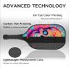 KUAVETO Carbon Fiber Pickleball Paddles Set, All The DIY Fun You can Have with Sugar Skull-BN498 Pattern Custom Made Honeycomb Polymer Core- Includes 2 Paddles, 4 Balls, and a Carry Bag view 4