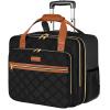 Ytonet Rolling Laptop Bag, 17.3 Inch Rolling Briefcase for Women, Water Resistant Computer Bag with Wheels for Work Travel College Business Overnight Wife Mom Teacher, Black Brown view 1
