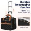 Ytonet Rolling Laptop Bag, 17.3 Inch Rolling Briefcase for Women, Water Resistant Computer Bag with Wheels for Work Travel College Business Overnight Wife Mom Teacher, Black Brown view 2