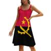 Zakqeik Women's Angola Flag Beach Sling Skirt Summer Midi Dress Party Casual Dress 5XL view 1