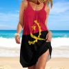 Zakqeik Women's Angola Flag Beach Sling Skirt Summer Midi Dress Party Casual Dress 5XL view 2