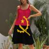 Zakqeik Women's Angola Flag Beach Sling Skirt Summer Midi Dress Party Casual Dress 5XL view 4