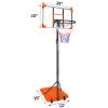 Portable Basketball Hoop Goals Outdoor System, 5.6 to 7Ft Adjustable Junior Basketball Stand Freestanding w/Stable Base & Wheels, After-School Basketball Court for Indoor/Outdoor (Orange) view 2