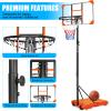 Portable Basketball Hoop Goals Outdoor System, 5.6 to 7Ft Adjustable Junior Basketball Stand Freestanding w/Stable Base & Wheels, After-School Basketball Court for Indoor/Outdoor (Orange) view 3