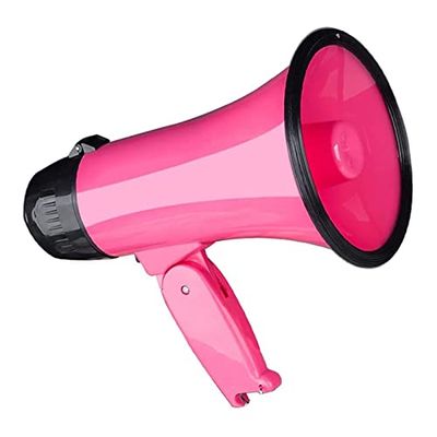 UUNVTOSU Megaphones Hot-25 Watt Compact Megaphone Speaker PA Bullhorn - with Built-in Siren, Voice Recorder, Opener Great for Outdoor Announcements Amplifiers(Pink), Small