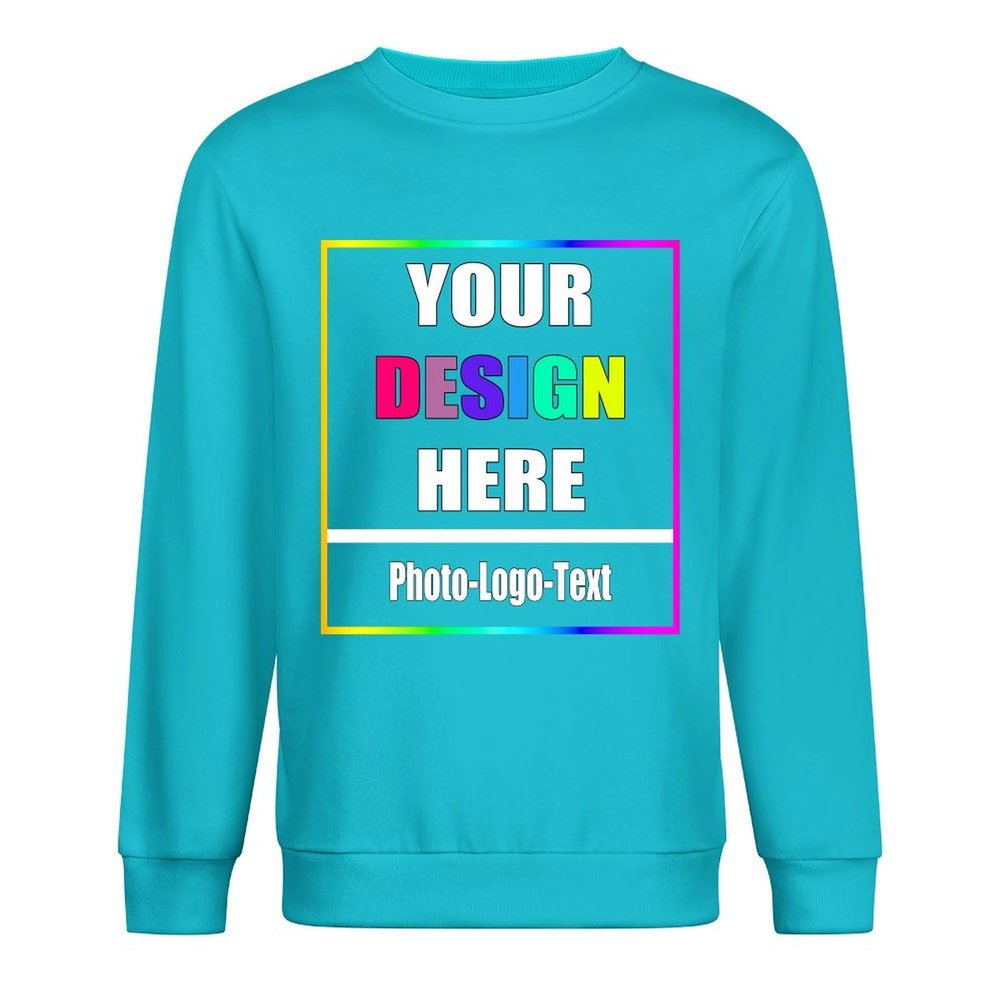 GSORIOP Custom Crewneck Sweatshirt for Women&Men Customize Your Design Picture Text DIY Gifts, 4XL-SkyBlue