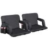 ZENY Folding Stadium Seat Chair with Back Support and Cushion for Bleachers 2 Pack, Extra Wide 25'' Reclining Bleacher Seat with Back, Armrests and Cup Holders view 1