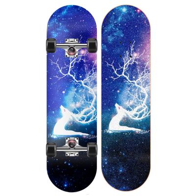 31" Complete Pro Skateboard for Girls and Boys, 7-Layer Natural Maple Double Kick Concave for Kids Teens Adults Beginners Men and Women