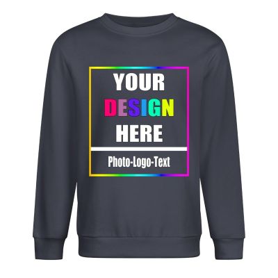 GSORIOP Custom Crewneck Sweatshirt for Women&Men Customize Your Design Picture Text DIY Gifts, S-IndigoBlue