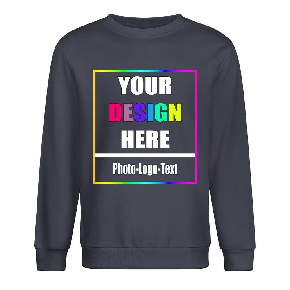 GSORIOP Custom Crewneck Sweatshirt for Women&Men Customize Your Design Picture Text DIY Gifts, S-IndigoBlue