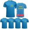 5 Pack Mens Work Shirts Custom Logo Dry Fit T shirts Personalized Athletic Construction Activewear Swim Fishing Running ApparelBlueM