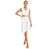 Loyan Women Color Block Liturgical Praise Dance Dress Full Length Worship Costume Asymmetrical Lyrical Dancewear White X-Large view 1