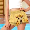 Tongluoye Sunflower Giraffe Girls Shorts 6-12 Months Flowy Workout Shorts Elastic Waist Shorts with Pockets Kids Clothes Cute Lounge Short Pants Quick Dry Sweat Shorts for Running,Sports Wear view 3