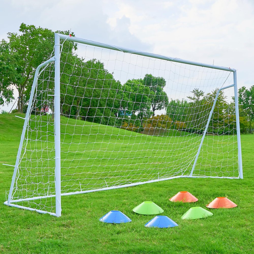Soccer Goal 86, 126 and 64 FT Soccer Goals for Backyard, 2" Diameter Steel Frame Soccer Goal for Kids and Adults Large Powder Coated Galvanized Steel Goal Post with Soccer Target Net for Training