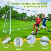 Soccer Goal 86, 126 and 64 FT Soccer Goals for Backyard, 2" Diameter Steel Frame Soccer Goal for Kids and Adults Large Powder Coated Galvanized Steel Goal Post with Soccer Target Net for Training view 2