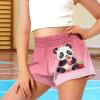 Tongluoye Strawberry Panda Girls Shorts Size 12 14 High Waisted Shorts for Little Girls Cute Kids Clothes Casual Wide Leg Shorts with Pockets Summer Sweat Shorts for Fitness Running Pants Pink view 3