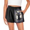 Tongluoye Black Cat Summer Shorts for Girls 6-12 Months High Waisted Shorts Casual Loose Fit Shorts Athletic Short Pants for Running,Swimming,Workout Kids Clothes Comfy Lounge Skort Sweat Skirt view 1